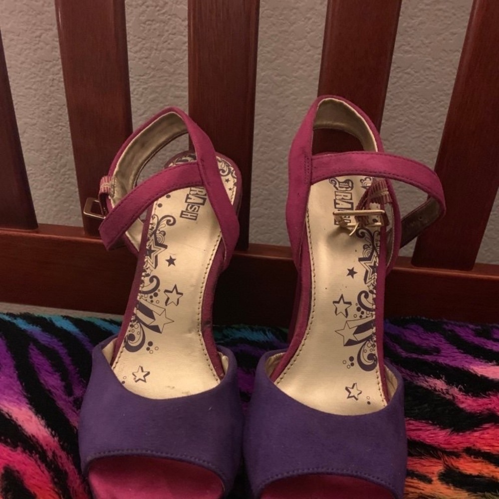 Purple and pink heels